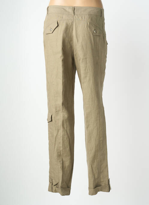 Pantalon drept închidere cu fermoar sub clapetă cu nasturi verde QUATTRO femme
