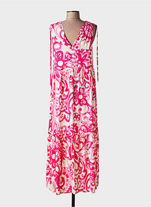 Rochie lungă țesătură poplin fără mâneci roz LA FEE MARABOUTEE femeie