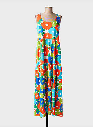 Rochie lungă imprimeu floral fără mâneci portocalie LOLITAS&L femeie