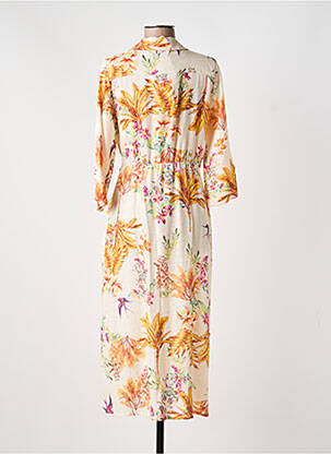 Rochie lungă imprimeu floral mâneci 3/4 galben DIANE LAURY femeie