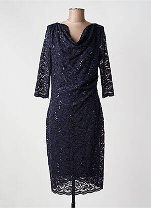 Rochie midi mâneci 3/4 mâneci 3/4 albastru VERA MONT femeie