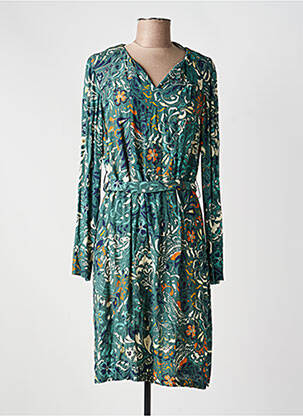 Rochie midi imprimeu floral mâneci lungi verde DIANE LAURY femeie
