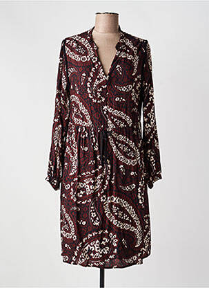 Rochie midi mâneci lungi mâneci lungi maro LA FEE MARABOUTEE femeie