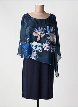 Rochie midi imprimeu floral mâneci 3/4 albastru VERA MONT femeie
