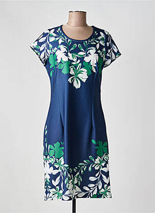 Rochie midi imprimeu floral mâneci scurte albastru GREGORY PAT femeie