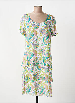 Rochie midi croială fluidă mâneci scurte verde AGATHE & LOUISE femeie