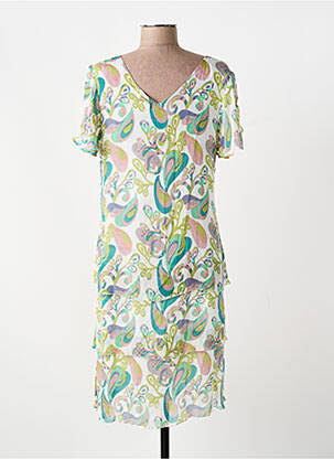 Rochie midi croială fluidă mâneci scurte verde AGATHE & LOUISE femeie