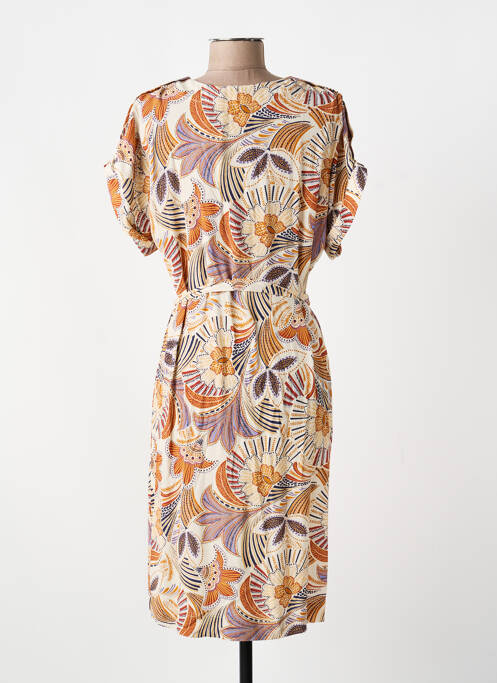 Rochie midi țesătură crep mâneci scurte bej DIANE LAURY femme