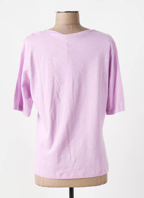Tricou serigrafie cu strasuri mâneci scurte violet SIGNE NATURE femme