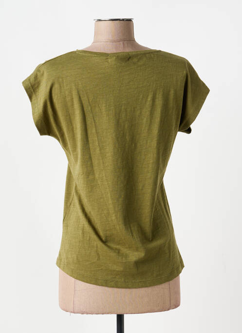Tricou serigrafie mâneci scurte verde YES.ZEE femme