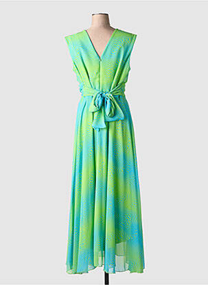 Rochie lungă imprimeu fantezie fără mâneci verde GREGORY PAT femeie