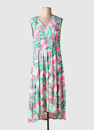 Rochie midi croială fluidă fără mâneci roz MARBLE femeie