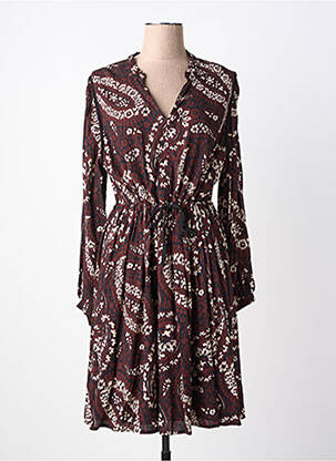 Rochie midi croială fluidă mâneci lungi maro LA FEE MARABOUTEE femeie
