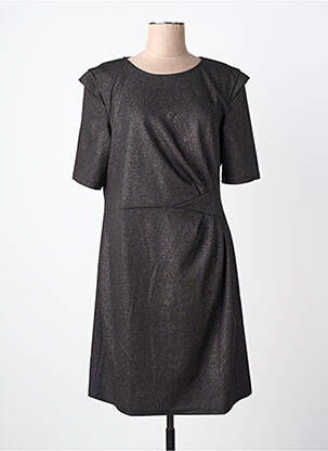 Rochie midi mâneci scurte mâneci scurte negru JULIE GUERLANDE femeie