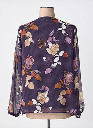 Bluză imprimeu floral mâneci lungi violet SIGNE NATURE femeie