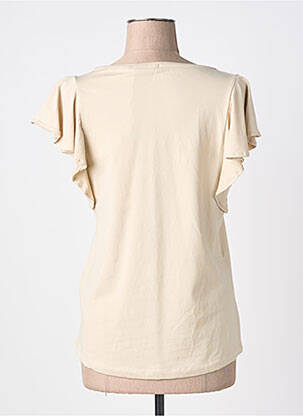 Tricou serigrafie mâneci scurte bej YES.ZEE femeie