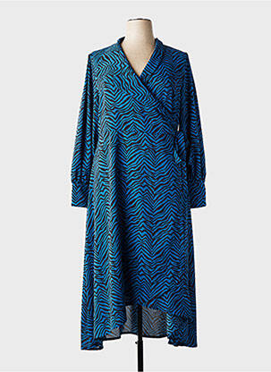Rochie lungă mâneci lungi mâneci lungi albastru MARBLE femeie