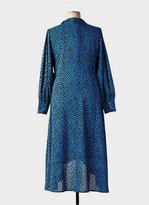 Rochie lungă mâneci lungi mâneci lungi albastru MARBLE femeie