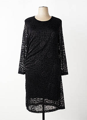 Rochie midi croială fluidă mâneci lungi negru SIGNE NATURE femeie