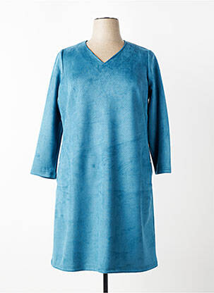Rochie midi mâneci 3/4 mâneci 3/4 albastru FRANCE RIVOIRE femeie