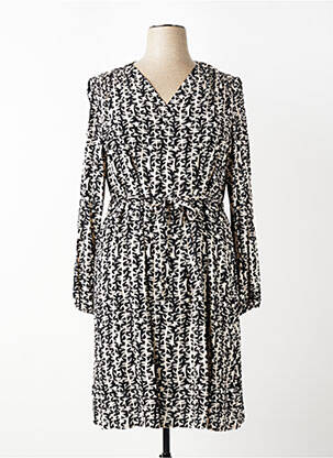 Rochie midi imprimeu fantezie mâneci lungi negru SIGNE NATURE femeie