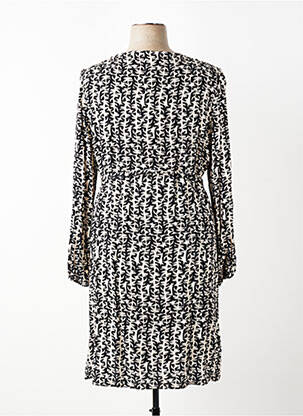 Rochie midi imprimeu fantezie mâneci lungi negru SIGNE NATURE femeie