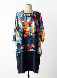 Rochie midi mâneci 3/4 mâneci 3/4 albastru GREGORY PAT femme
