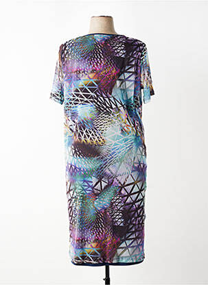 Rochie midi croială fluidă mâneci scurte albastru FRANCE RIVOIRE femeie