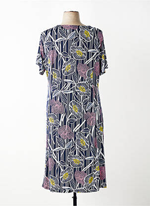 Rochie midi imprimeu floral mâneci scurte albastru FRANCE RIVOIRE femme