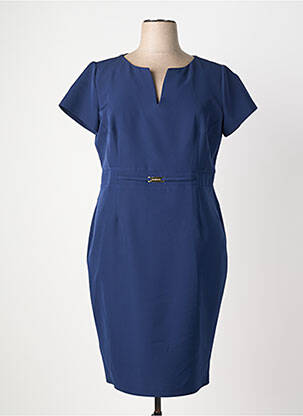 Rochie midi mâneci scurte mâneci scurte albastru ESTEL COLLECTION femeie