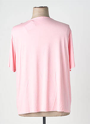 Tricou guler în v mâneci scurte roz FRANK WALDER femeie