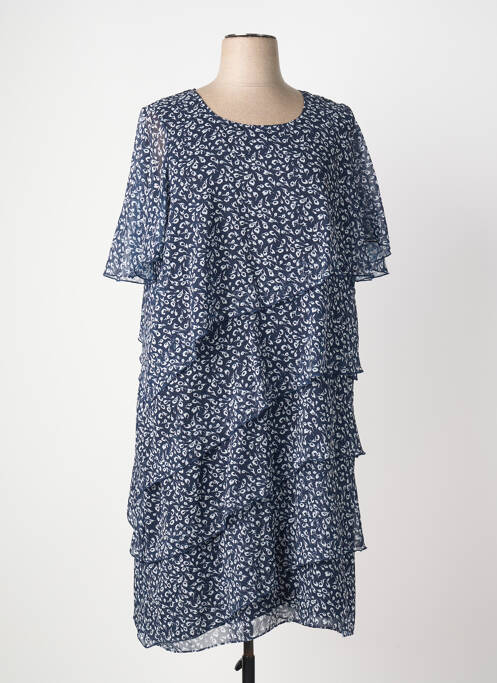 Rochie midi croială fluidă mâneci 3/4 albastru GREGORY PAT femme