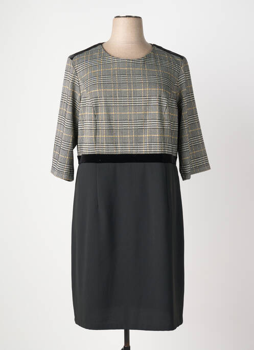 Rochie midi mâneci 3/4 mâneci 3/4 negru DIANE LAURY femme