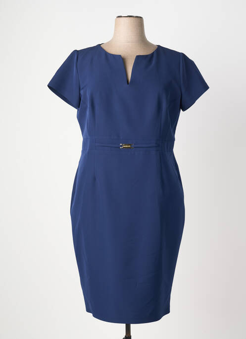 Rochie midi închidere cu fermoar la spate mâneci scurte albastru ESTEL COLLECTION femme