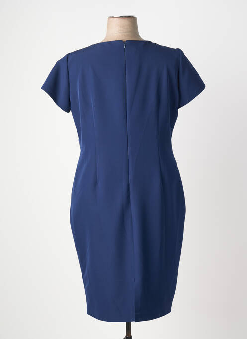 Rochie midi închidere cu fermoar la spate mâneci scurte albastru ESTEL COLLECTION femme