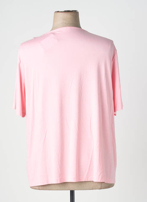 Tricou guler în v mâneci scurte roz FRANK WALDER femme
