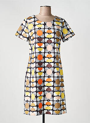 Rochie midi imprimeu fantezie mâneci scurte negru HIPPOCAMPE femeie