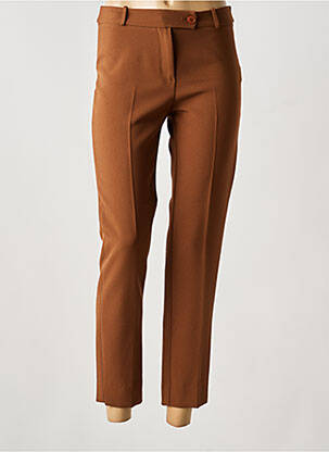 Pantalon 7/8 talie cu cleme mărime normală maro HIPPOCAMPE femeie