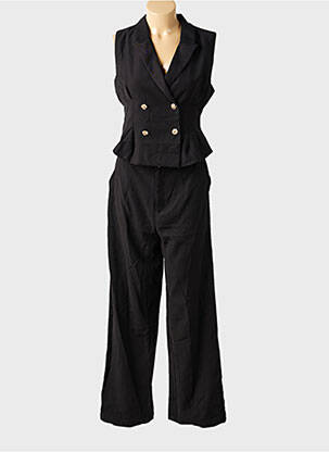 Salopetă-pantalon țesătură crep fără mâneci negru KILKY femeie