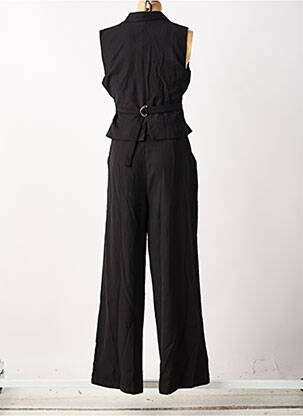 Salopetă-pantalon țesătură crep fără mâneci negru KILKY femeie