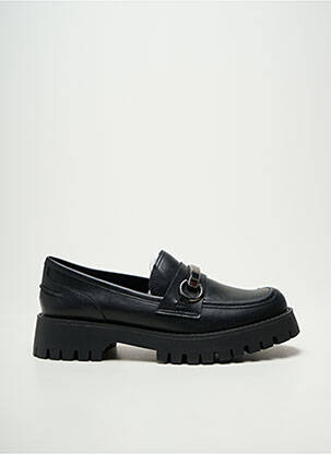 Mocasini țesătură satinată toc de 4 la 6 cm negru MOOW femeie