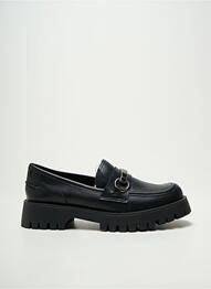 Mocasini țesătură satinată toc de 4 la 6 cm negru MOOW femeie