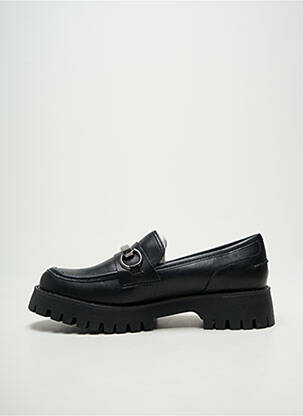 Mocasini țesătură satinată toc de 4 la 6 cm negru MOOW femeie