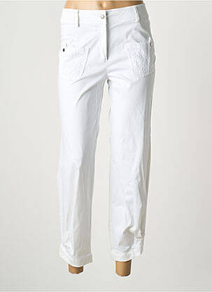 Pantalon 7/8 țesătură poplin mărime normală alb QUATTRO femeie