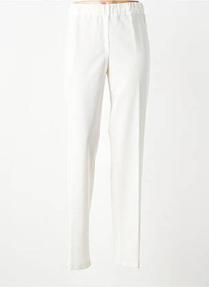 Pantalon drept talie elastică alb QUATTRO femeie