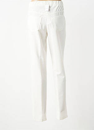 Pantalon drept talie elastică alb QUATTRO femeie