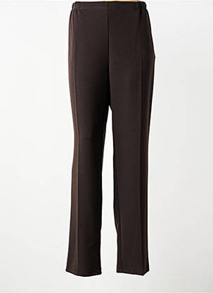 Pantalon drept talie elastică maro QUATTRO femeie