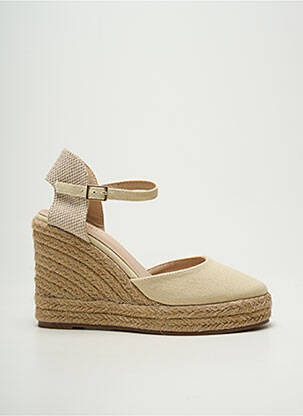 Espadrile vârf rotund toc înalt de 10cm și mai mult bej MOOW femeie