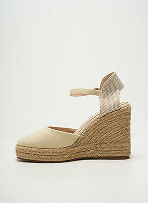 Espadrile vârf rotund toc înalt de 10cm și mai mult bej MOOW femeie