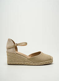 Espadrile țesătură satinată toc de 7 la 9 cm auriu FINDLAY femeie